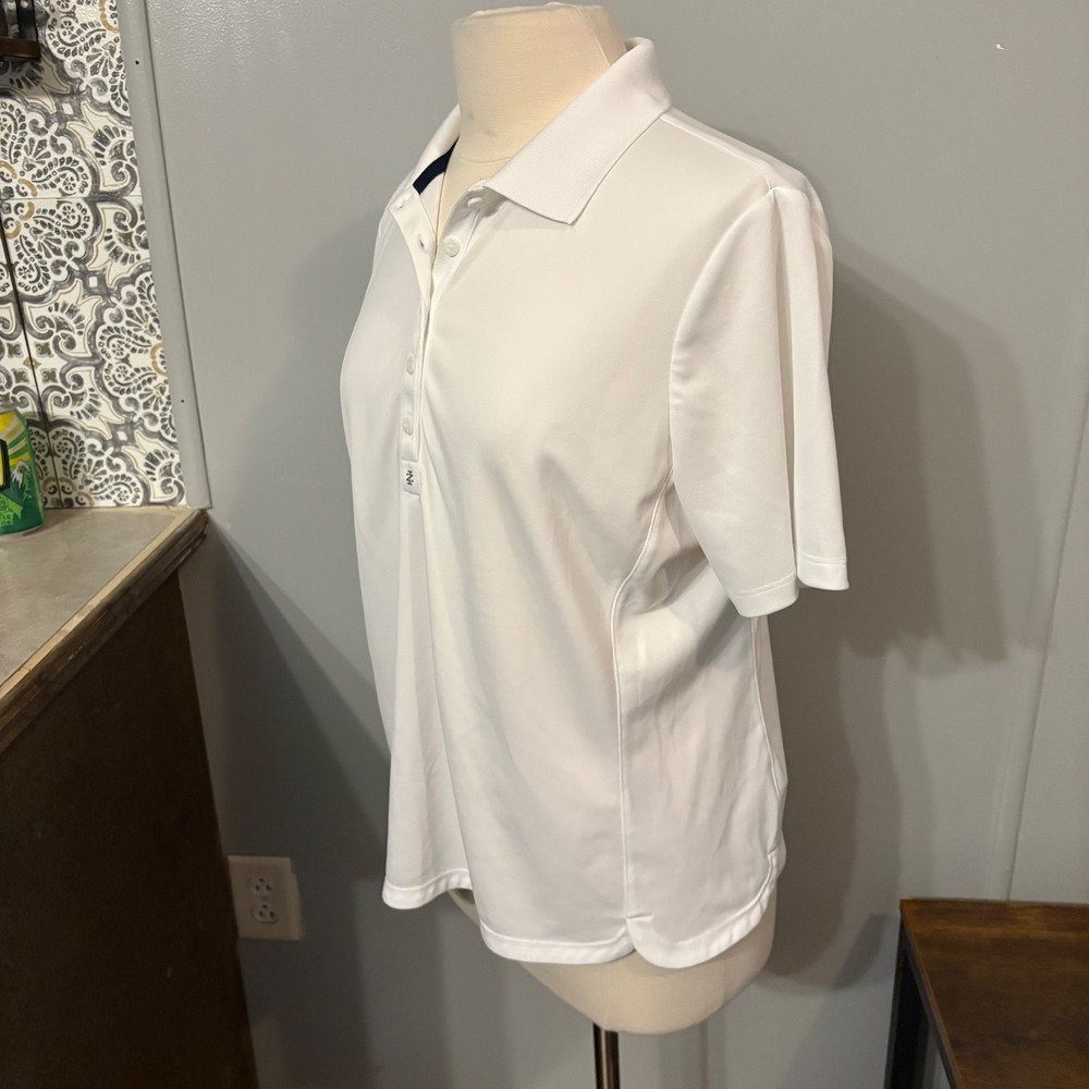 Izod Golf White Collared Athletic Active Short Sleeve Golf Shirt (Women's XL) - Picture 2 of 6